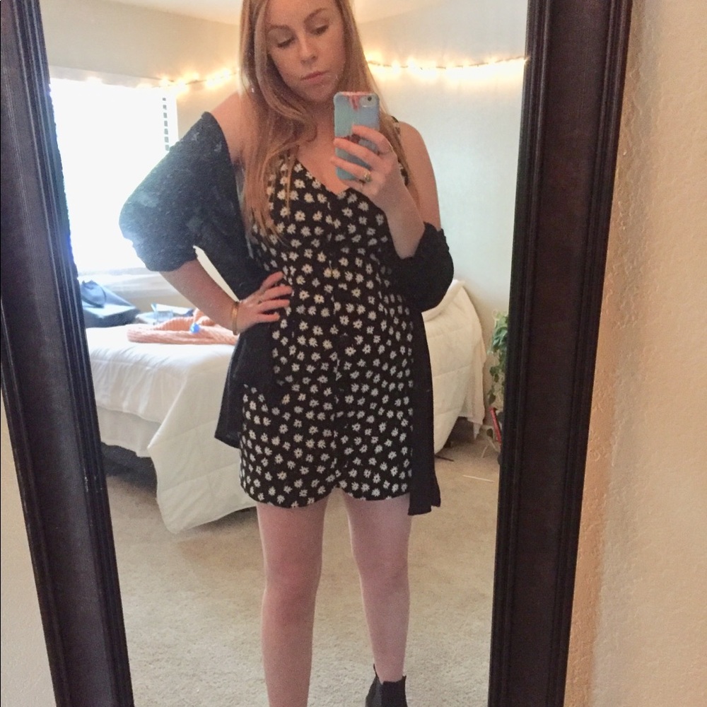 Black floral dress